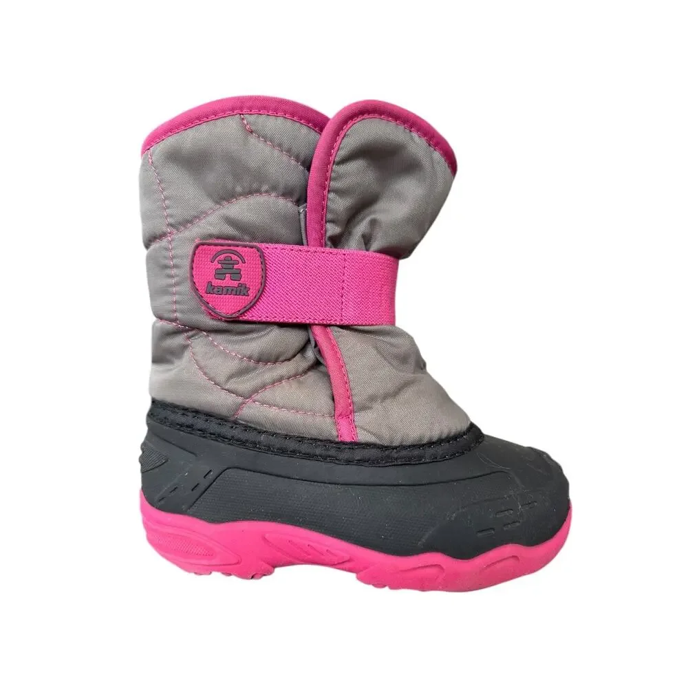 Kamik Kids Winter Boots in Gray and Pink